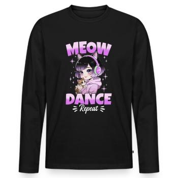 Anime K Pop & Cats Kawaii - Männer Premium Bio Langarmshirt - Schwarz - Vorne - Nico (187cm)