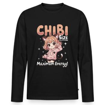 Anime Chibi Kawaii - T-shirt manches longues Premium bio Homme - noir - Devant - Nico (187cm)
