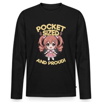 Anime Chibi Kawaii - T-shirt manches longues Premium bio Homme - noir - Devant - Nico (187cm)