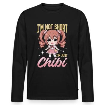 Anime Chibi Kawaii - T-shirt manches longues Premium bio Homme - noir - Devant - Nico (187cm)