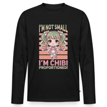 Anime Chibi Kawaii - T-shirt manches longues Premium bio Homme - noir - Devant - Nico (187cm)