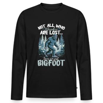 Bigfoot Sasquatch - Men's Premium Organic Long Sleeve Shirt - black - Front - Nico (187cm)