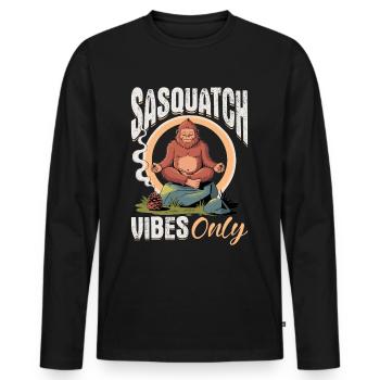 Bigfoot Sasquatch - Men's Premium Organic Long Sleeve Shirt - black - Front - Nico (187cm)