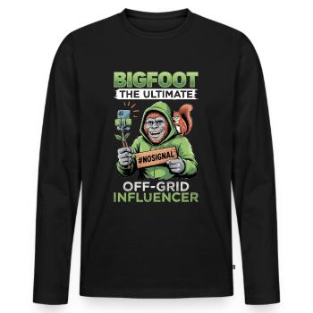 Bigfoot Sasquatch - Men's Premium Organic Long Sleeve Shirt - black - Front - Nico (187cm)