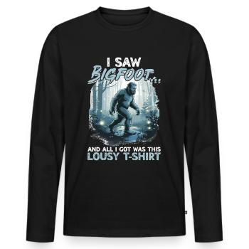 Bigfoot Sasquatch - Men's Premium Organic Long Sleeve Shirt - black - Front - Nico (187cm)