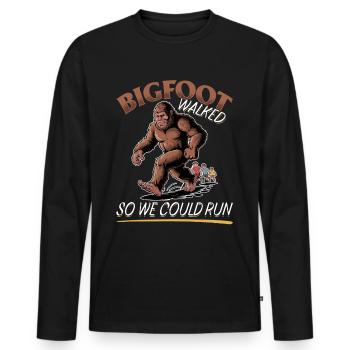 Bigfoot Sasquatch - Men's Premium Organic Long Sleeve Shirt - black - Front - Nico (187cm)