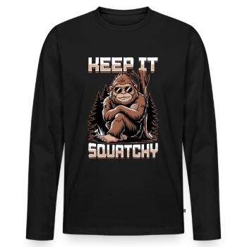 Bigfoot Sasquatch - Men's Premium Organic Long Sleeve Shirt - black - Front - Nico (187cm)