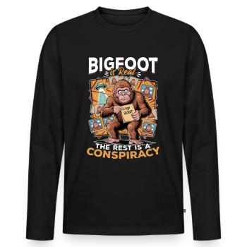 Bigfoot Sasquatch - Men's Premium Organic Long Sleeve Shirt - black - Front - Nico (187cm)