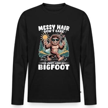 Bigfoot Sasquatch - Men's Premium Organic Long Sleeve Shirt - black - Front - Nico (187cm)
