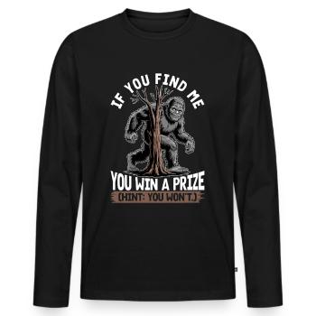 Bigfoot Sasquatch - Männer Premium Bio Langarmshirt - Schwarz - Vorne - Nico (187cm)