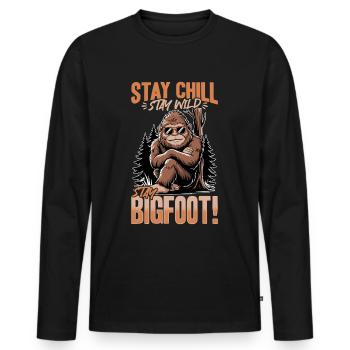 Bigfoot Sasquatch - Men's Premium Organic Long Sleeve Shirt - black - Front - Nico (187cm)