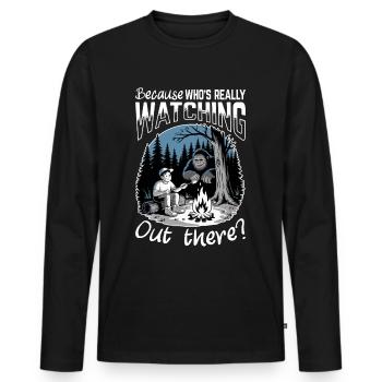 Bigfoot Sasquatch - Men's Premium Organic Long Sleeve Shirt - black - Front - Nico (187cm)