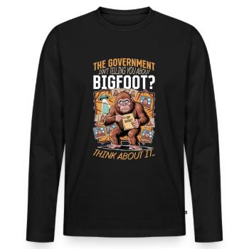 Bigfoot Sasquatch - Men's Premium Organic Long Sleeve Shirt - black - Front - Nico (187cm)