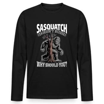 Bigfoot Sasquatch - Men's Premium Organic Long Sleeve Shirt - black - Front - Nico (187cm)