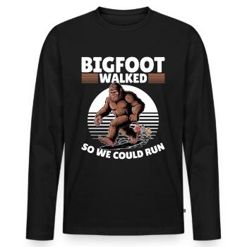 Bigfoot Sasquatch - Men's Premium Organic Long Sleeve Shirt - black - Front - Nico (187cm)