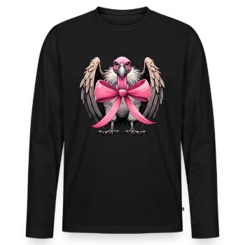 Coquette Bogen Geier Vogel Mädchen Mama rosa - Männer Premium Bio Langarmshirt - Schwarz - Vorne - Nico (187cm)
