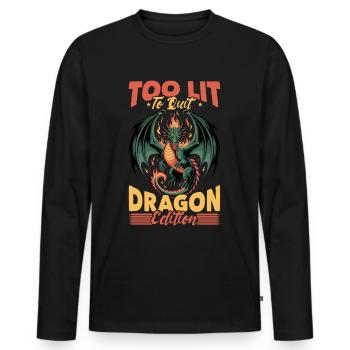 Fantasy Dragon Mythical Creatures - Men's Premium Organic Long Sleeve Shirt - black - Front - Nico (187cm)