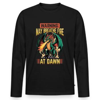 Fantasy Dragon Mythical Creatures - Men's Premium Organic Long Sleeve Shirt - black - Front - Nico (187cm)