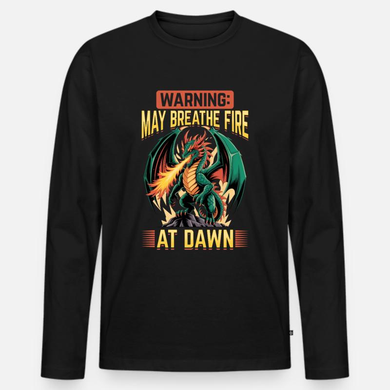 Fantasy Dragon Mythical Creatures - Männer Premium Bio Langarmshirt - Schwarz
