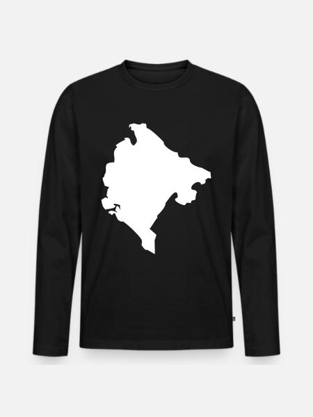 Montenegro map flag - Men's Premium Organic Long Sleeve Shirt - black