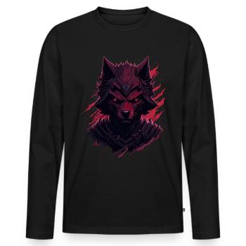 Wolf Evil Ninja Dark Fox - Men's Premium Organic Long Sleeve Shirt - black - Front - Nico (187cm)