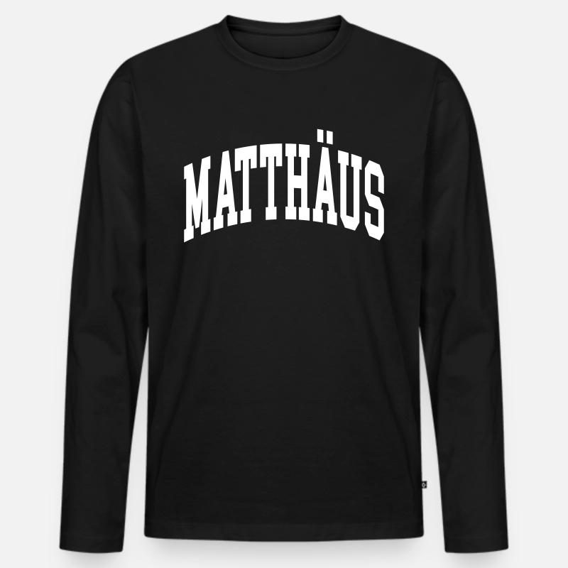 Matthäus - Männer Premium Bio Langarmshirt - Schwarz