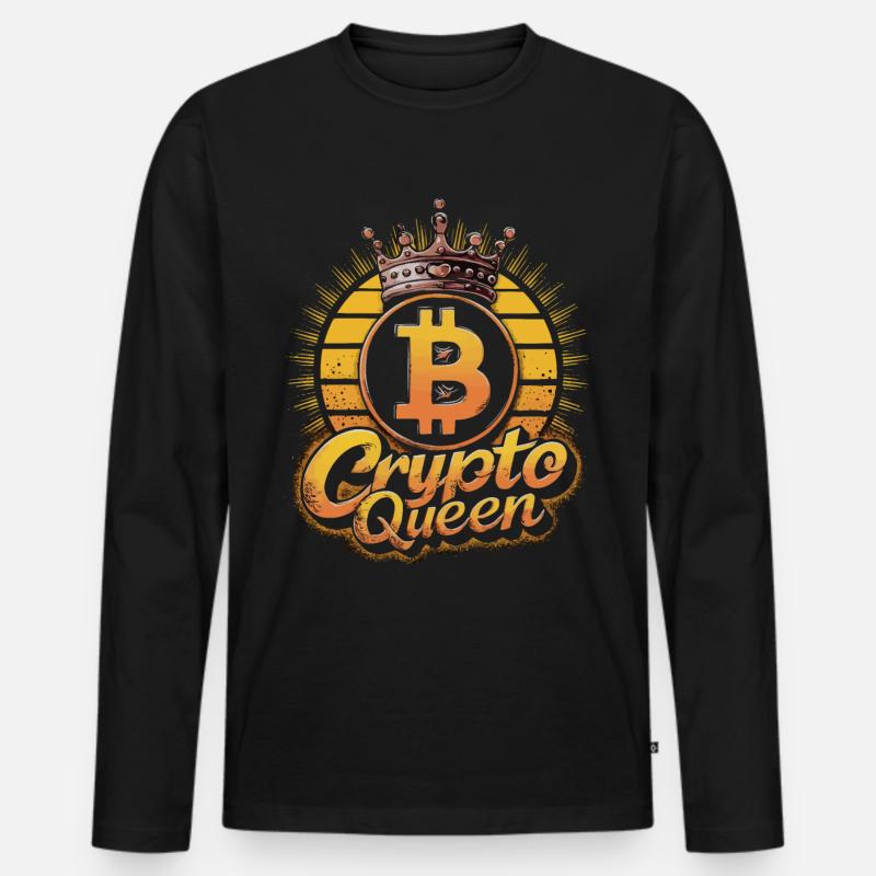 Crypto Queen Kryptowährung CryptoFashion - Männer Premium Bio Langarmshirt - Schwarz