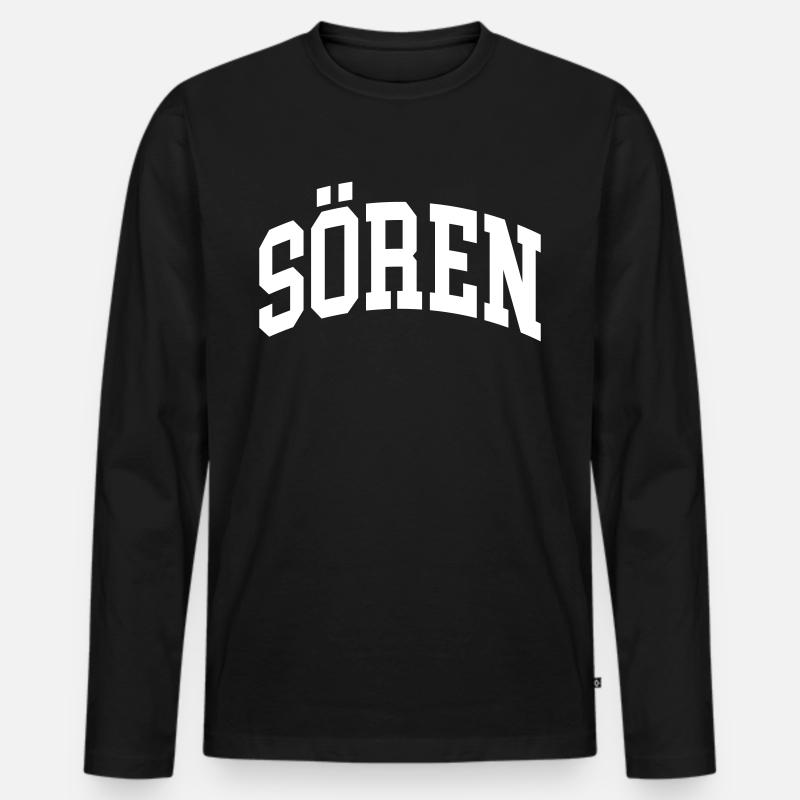 Sören - Männer Premium Bio Langarmshirt - Schwarz