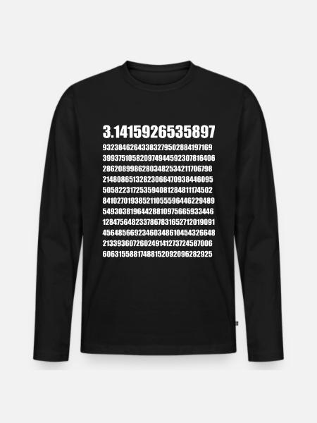 Pi Pi math gift - Men's Premium Organic Long Sleeve Shirt - black