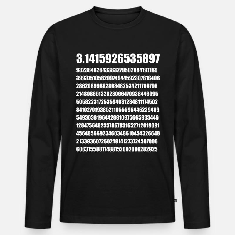 Pi Pi Mathematik Geschenk - Männer Premium Bio Langarmshirt - Schwarz