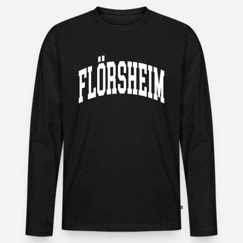 Flörsheim - Männer Premium Bio Langarmshirt - Schwarz