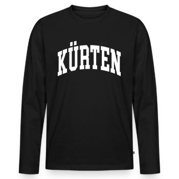 Kürten - Männer Premium Bio Langarmshirt - Schwarz - Vorne - Nico (187cm)