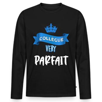 Message Original Pour Homme Collègue - T-shirt manches longues Premium bio Homme - noir - Devant - Nico (187cm)