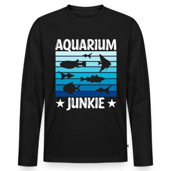 Drôle d’amateur d’aquarium disant citation du propriétaire de l’aquarium - T-shirt manches longues Premium bio Homme - noir - Devant - Nico (187cm)