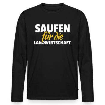 Drinking for agriculture shirt gift idea - Men's Premium Organic Long Sleeve Shirt - black - Front - Nico (187cm)