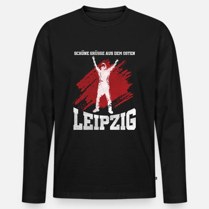 Salutations de l'Est Leipzig - Saxe - T-shirt manches longues Premium bio Homme - noir