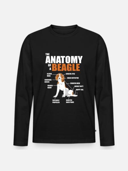 Die Anatomie eines Beagles - lustige Hundebilder - Männer Premium Bio Langarmshirt - Schwarz