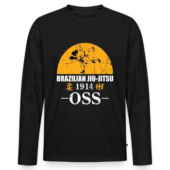 Brésilien Jiu Jitsu Cadeau Arte Suave Oss - T-shirt manches longues Premium bio Homme - noir - Devant - Nico (187cm)