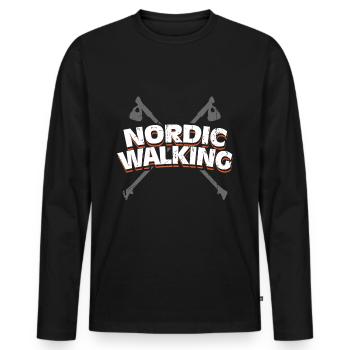 Nordic Walking - T-shirt manches longues Premium bio Homme - noir - Devant - Nico (187cm)