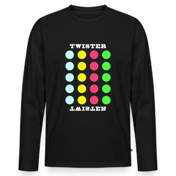 Let's Play Twister Game Shirt Family Group - Men's Premium Organic Long Sleeve Shirt - black - Front - Nico (187cm)