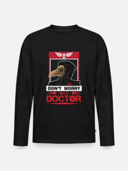 Vintage Plague Doctor Goggles Steampunk Apocalypse - Männer Premium Bio Langarmshirt - Schwarz