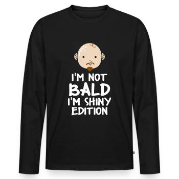 Nicht Kahl glänzende Ausgabe Glatzkopf Glatze - Männer Premium Bio Langarmshirt - Schwarz - Vorne - Nico (187cm)