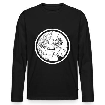 Arbre de vie Allaitement Mère Nature Amour - T-shirt manches longues Premium bio Homme - noir - Devant - Nico (187cm)