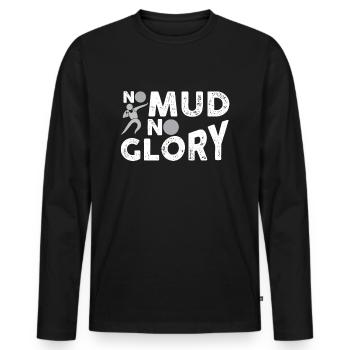 Kugelstoßen Athlet - Kein Schlamm kein Ruhm - Männer Premium Bio Langarmshirt - Schwarz - Vorne - Nico (187cm)