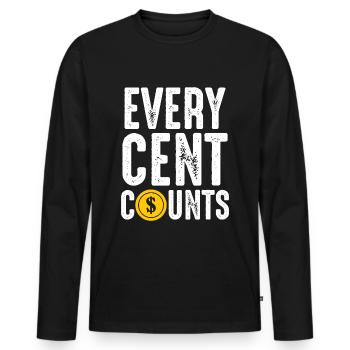 Coin collectors Every cent counts numismatist - Men's Premium Organic Long Sleeve Shirt - black - Front - Nico (187cm)