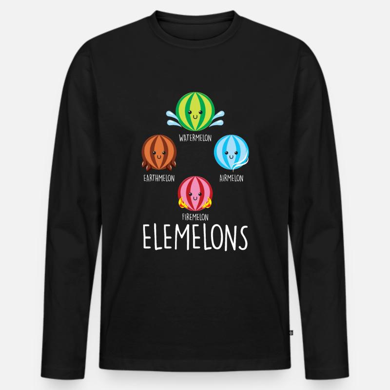 Anguria Elemento Chimica Acqua Terra Fuoco Aria - Maglia a manica lunga ecologica premium da uomo - nero