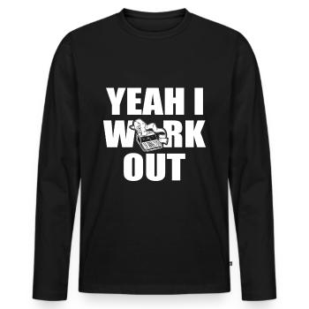 Drôle comptable Pun comptable calculateur - T-shirt manches longues Premium bio Homme - noir - Devant - Nico (187cm)