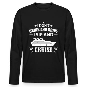 Cruise Saying Drinker Driving - Men's Premium Organic Long Sleeve Shirt - black - Front - Nico (187cm)
