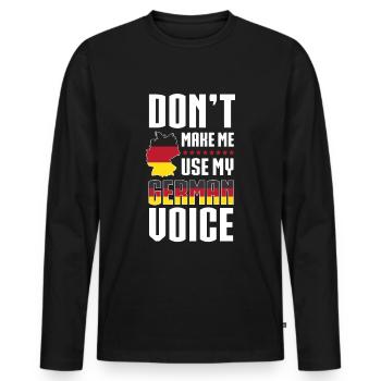 Voix allemande Allemagne - T-shirt manches longues Premium bio Homme - noir - Devant - Nico (187cm)