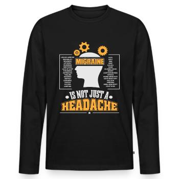 Migraine fighter headache sufferer - Men's Premium Organic Long Sleeve Shirt - black - Front - Nico (187cm)